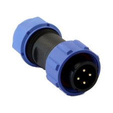 Image of Weipu SP1710/P4B-1N - 4 Pin Male Connector IP68 -  15A - Solder - 17mm Threaded