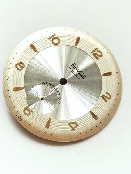 Duward NOS dial for AS 1130 movement - Dual Tone  (R-2024)