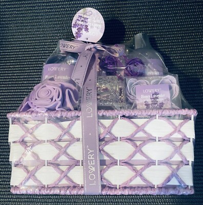 Valentine  Bath and Body Gift Basket Honey Lavender