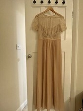Hobbs Maxi Prom Dress Lace Dusty Pink Size 10 Brand New