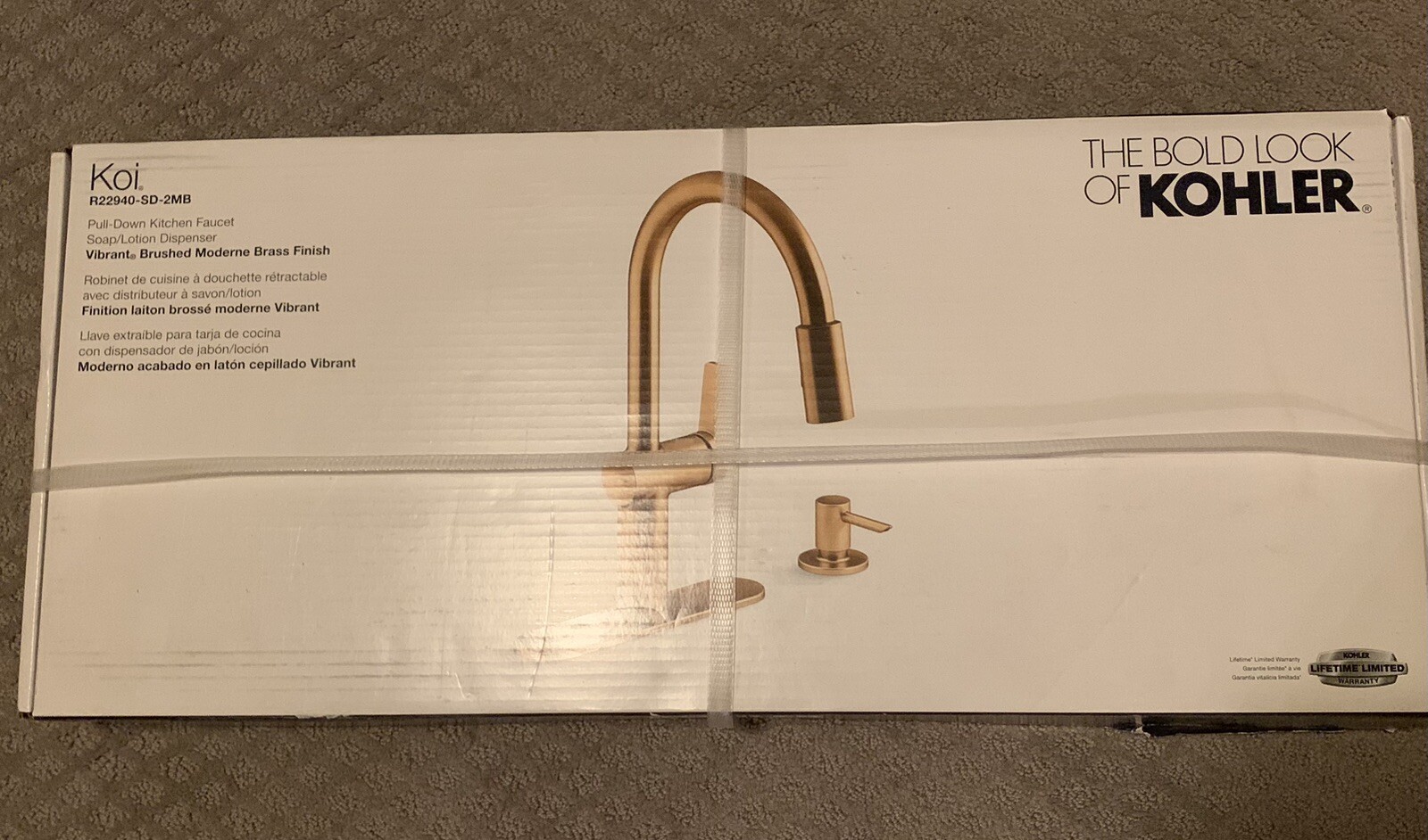 Kohler Ealing Pro R28702SD2MB PullDown Kitchen Faucet Moderne Brass