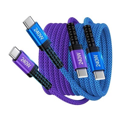 240W Fast USB-C Charger Cable 2-Pack for Samsung Galaxy S26 Ultra, 6FT Length