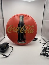 Vintage 1998 Coca-Cola Button Telephone Round Disc Light Up Landline Works