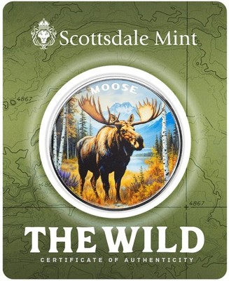 2025 The Wild Moose Colorized 1 oz silver in Certi-lock TEP