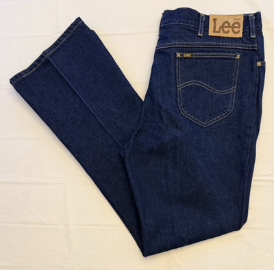 70s  Lee Riders Regular Fit Boot Cut Jeans Blue Denim 39x34 Union Made USA