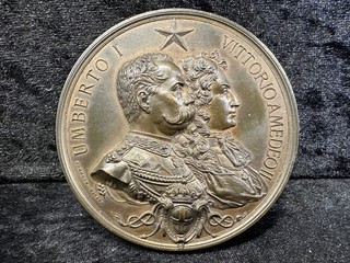 Italy Umberto I 1890 155g Bronze Medal Bicentenary Nizza Cavalry Unit EF