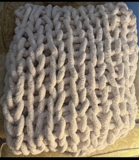 Adyrescia Chunky Knit Blanket Throw  100 Hand Knit with Jumbo Chenille Yarn