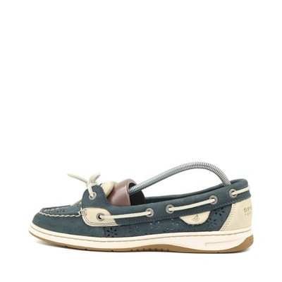 Sperry Damen Top-Sider Bootsschuh Blau Beige Leder Sohle Mokassin EU 38.5