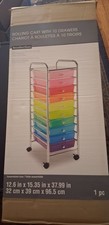 Rolling Cart with 10 Drawers- 12.6in x 13.35 x 37.99