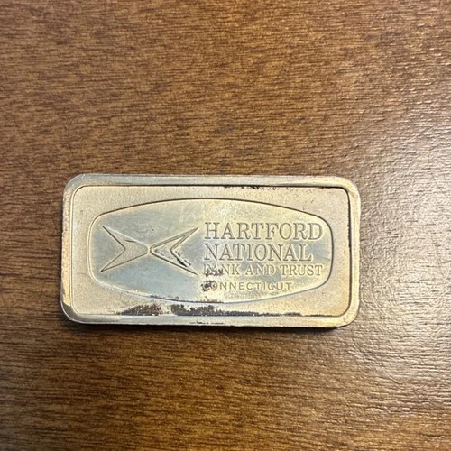 Franklin Mint Sterling Silver Bar 1000 Grains Hartford National Bank Connecticut