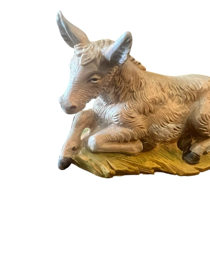 Vintage Fontanini Seated Donkey 4" Nativity Scene Animal 1983 Marked - Image 2 of 4