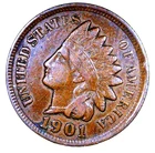 1901 Indian Head Penny.....   Nice Detailed Coin.....  6-30-14