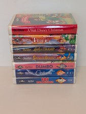 Vintage Walt Disney VHS Tapes Lot of 7 White Clamshell Retro 90s. UNTESTED 2
