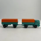 Vintage Lesney Matchbox Turquoise Mercedes Truck #1 & Trailer #2 (a)
