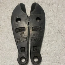 PAIR H. K. Porter Bolt Cutter Replacement Jaws Soft Steel No. 0 NE CUTS 5/16 CAP