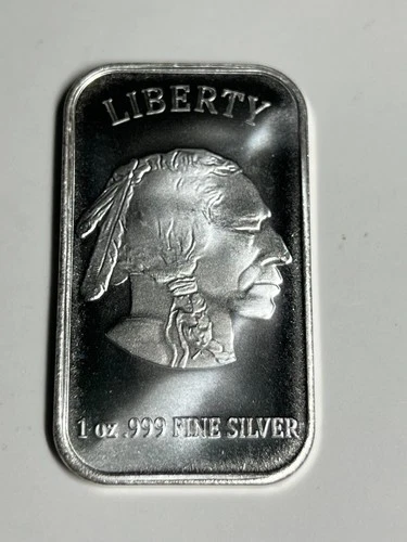 SilverTowne 1 Troy oz .999 Silver Buffalo Bar Bullion Ingot - New