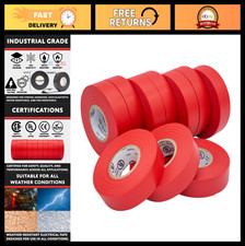 10 Pack Colored Electrical Tape - UL Listed, 60ft x 3/4in, Waterproof, Flame Ret