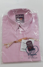 BNWT Rydale Womens Stripe Sleeveless Shirt Blouse Size 12 Pink White Charity