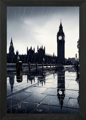 Gerahmtes Wandbild Poster Leinwanddruck Bild Regen und Wolken in London