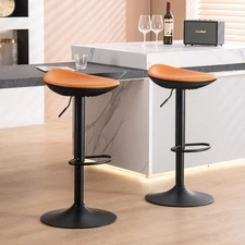 Swivel Bar Stools Set of 2 Adjustable Tall Counter Height Barstools Modern Ar...