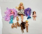Doll Lot Mattel Barbie Mermaid Mixed Brands 10 Pieces Vintage To Modern