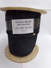 1/4 x 600-black double braid polyester dock line marine rigging rope