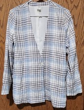 WOMENS MELROSE AND MARKET LINED BLAZER JACKET, LIGHT BLUE/GRAY/WHITE, SZ XS