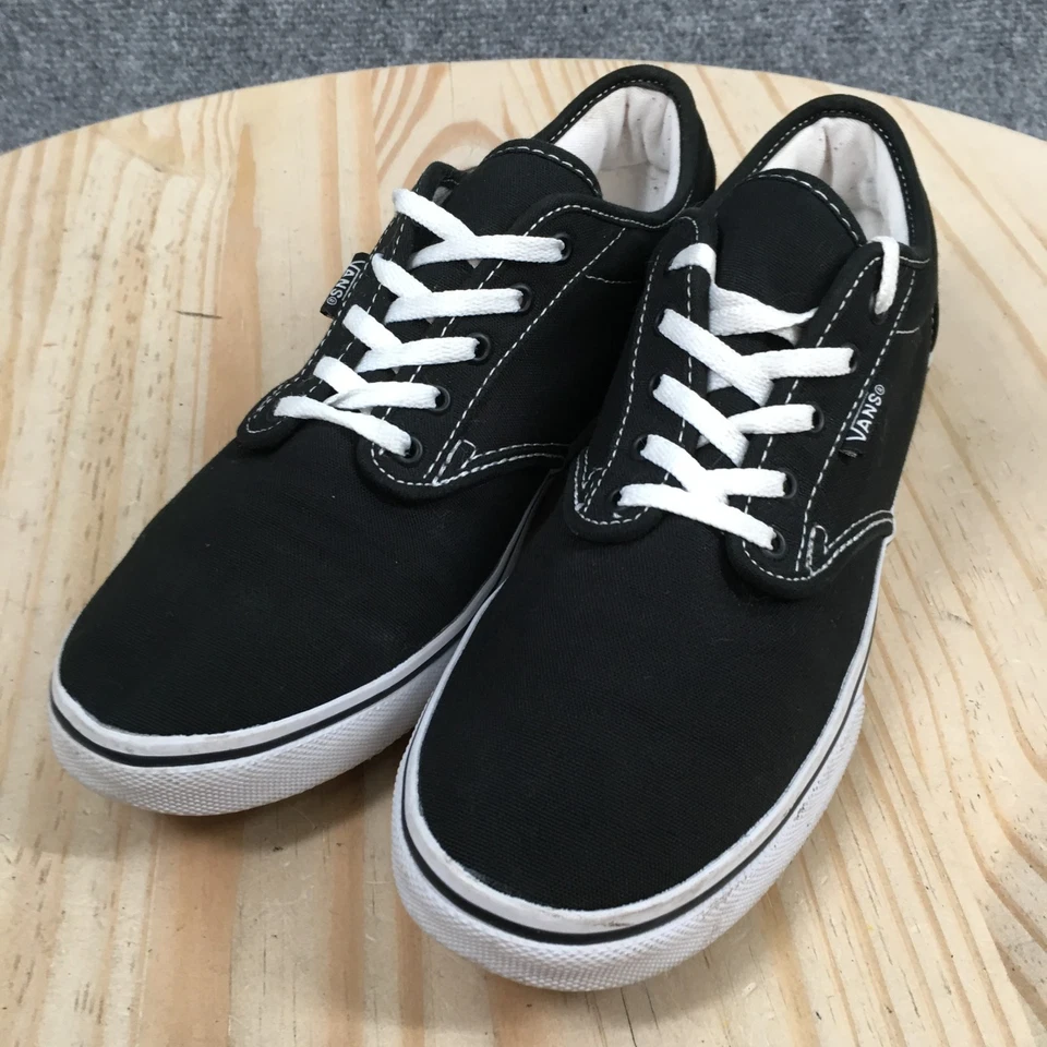 Vans Zapatos Mujer 7.5 Atwood Tenis Bajos Negros Con Cordones Parte Superior Baja Comodidad 500714 Foto 3 de 4