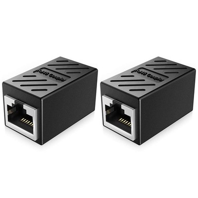 Saibangzi 2 Stück RJ45 Kupplung Extender, Ethernet Verlängerung 34*20,5*20 mm, schwarz 
