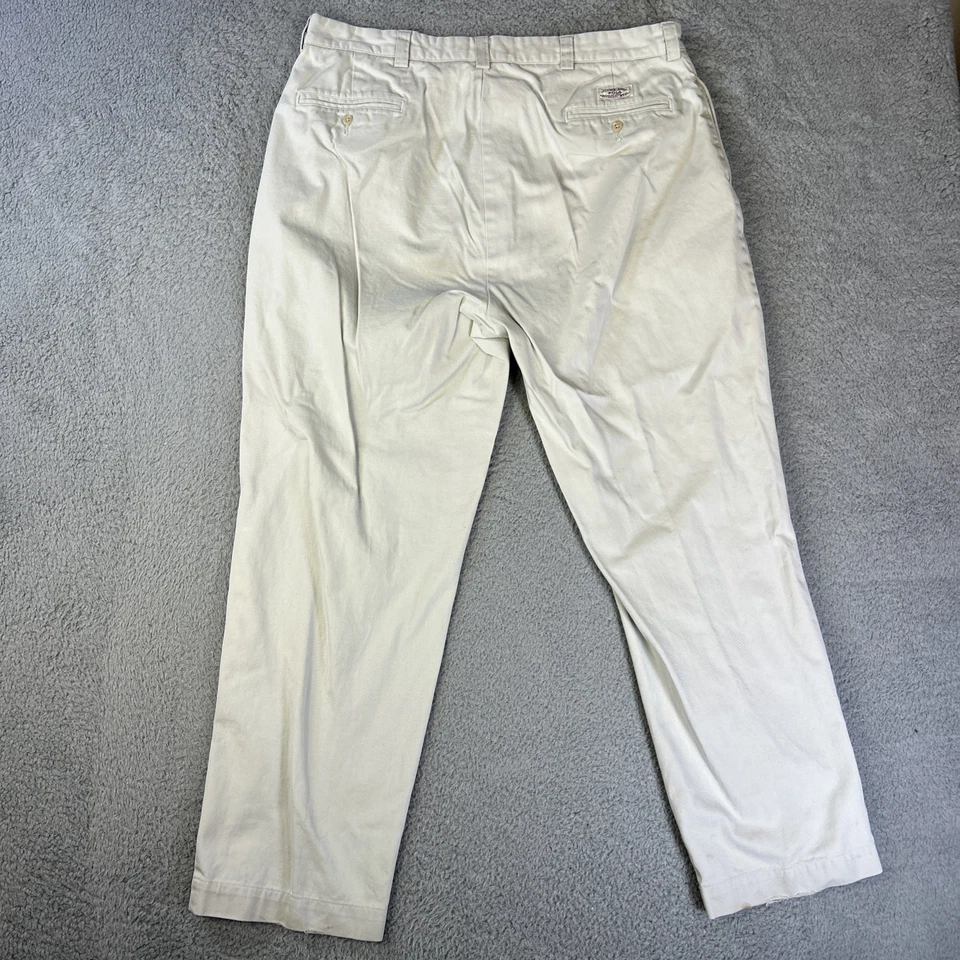 Vintage Polo Ralph Lauren Pants Mens 38x30 Beige Cream Philip Chino Straight 90s - Image 2 of 4