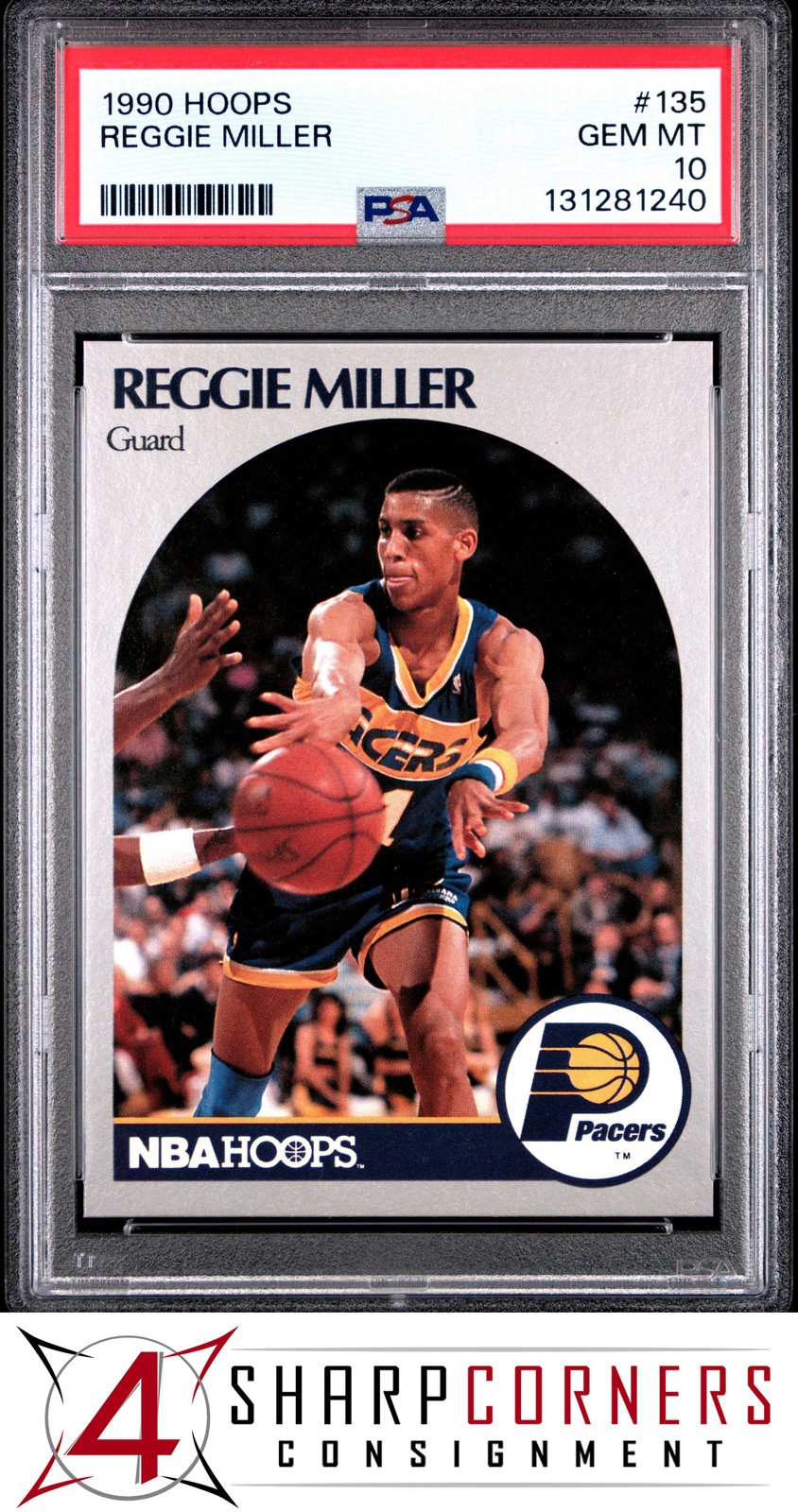 1990 HOOPS #135 REGGIE MILLER PACERS HOF PSA 10