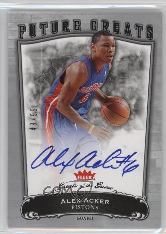 2005-06 Fleer Greats of the Game Future 49/99 Alex Acker #101 Rookie Auto RC h2o