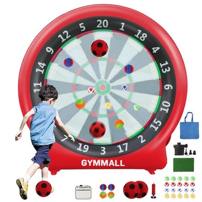 GYMMALL Giant Dart Board Inflatable with Pump, Outdoor and Indoor 72'', red