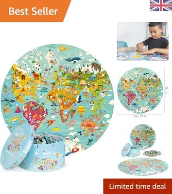 Runde Weltkarte Puzzle für Kinder, 150 Teile, ab 5+