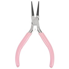 Mini Round Nose Pliers 4.5" Tapered Jaw Precision Plier with Pink Handle