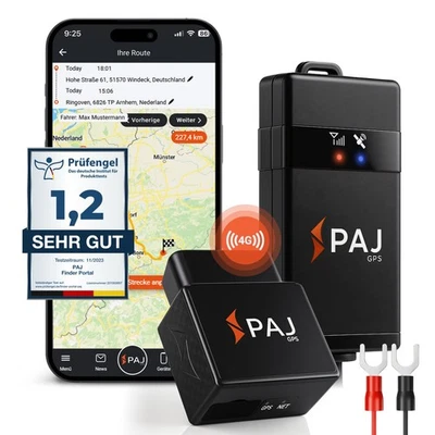 PAJ GPS Elektronisches Fahrtenbuch 4G – OBD2 & Festeinbau Fahrzeug Tracker