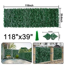 Artificial Faux Ivy Privacy Garden Fence Hedge Outdoor Fencing Ivy Leaf 118"x39"