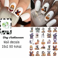 Dog Halloween Waterslide Finger Nail Decals Instructions set of 50 KC Bonus