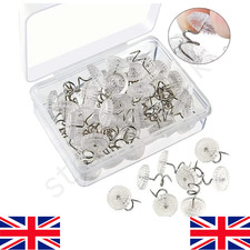 50X Clear Heads Twist Pins Upholstery for Sofa Slipcovers Bed Skirts Blanket