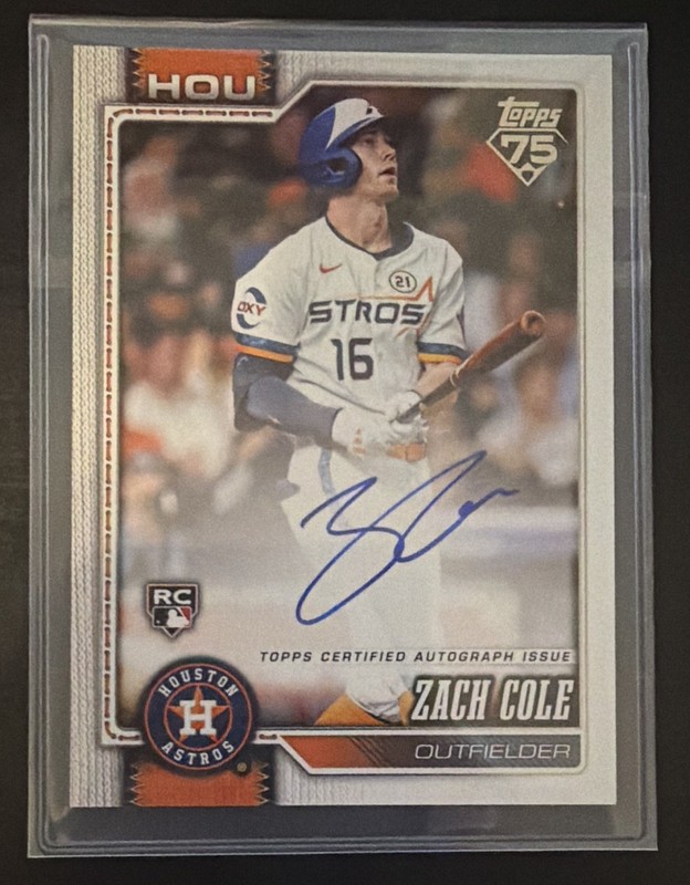 Topps 2026 Series 2 Zach Cole #601 RC Auto Houston Astros Baseball Card