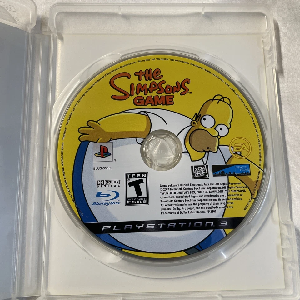 The Simpsons Game (Sony PlayStation 3, 2007) Tested No Manual PS3 Tested Works - Image 3 of 4