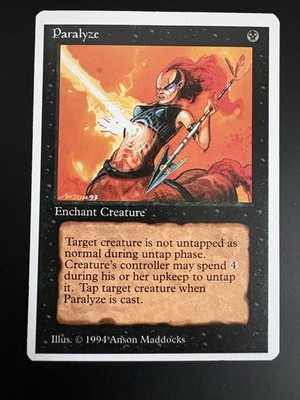 SUMMER MAGIC Paralyze MtG the Gathering EX 1994 rare Edgar Misprint