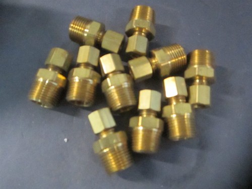 Parker (68C-4-6) 1/4" OD x 3/8" OAL Compression Fitting Adapter - Pack of 10 