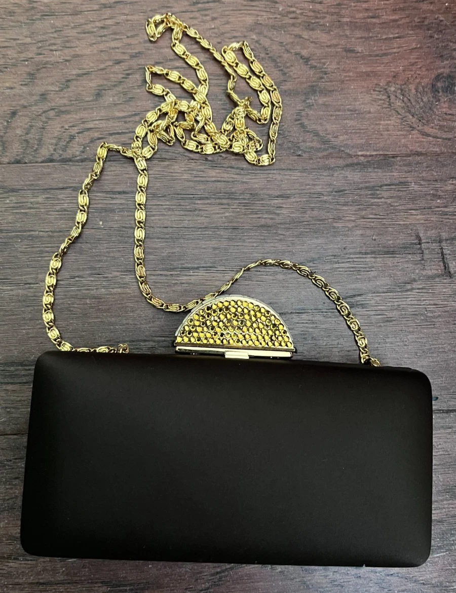 Pochette Clutch Noire Vintage Carlo Fellini Authentique - Excellent état