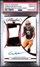 2022  FLAWLESS ROOKIE PATCH AUTOGRAPHS #RPACW CHRISTIAN WATSON RUBY 7/15