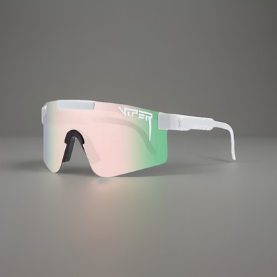 #ad Pit Viper white green blue Sunglasses Blue Mirrored Lens White Frame UV400 $28.99