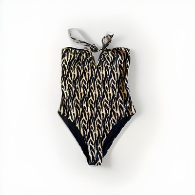 $325 Nanushka Women's Animal Print Syra U-Ring One Piece Swimsuit Size Small