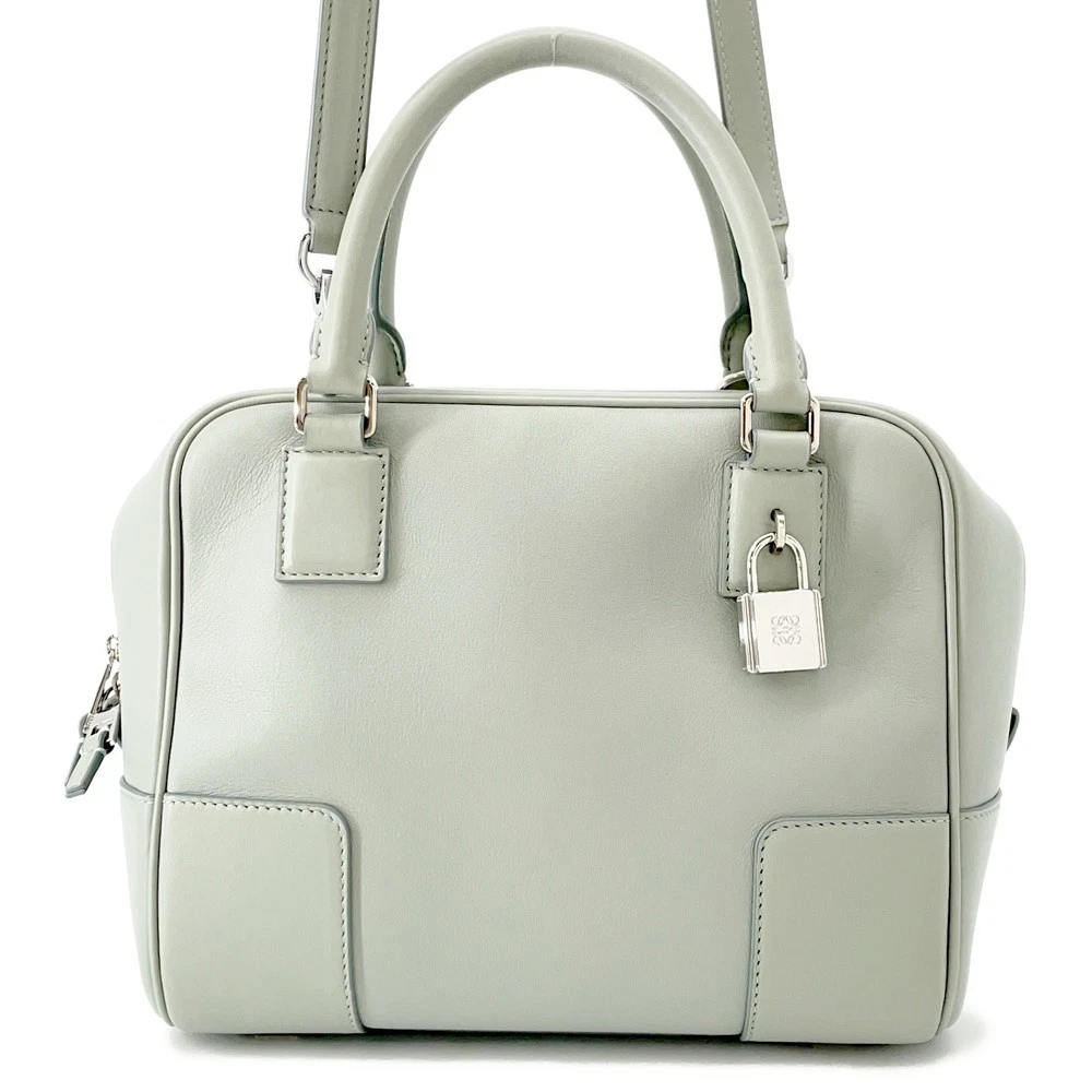 Loewe — LOEWE Amazona Square 2-way Bag Size 19 Calf Leather Light Green A039N10X03