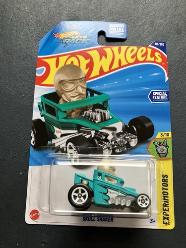 2025 Hot Wheels E-CASE Teal Green Skull Shaker Experimotors ~ SAME DAY BOX SHIP