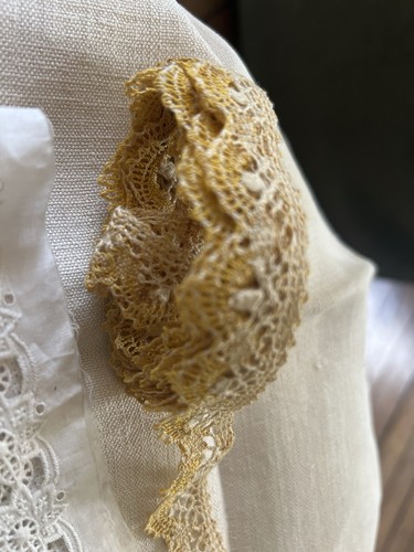 3 x Antique Laces, Bobbin & Cotton Trim White Yellow Vintage Wedding / 10ys - Picture 20 of 22